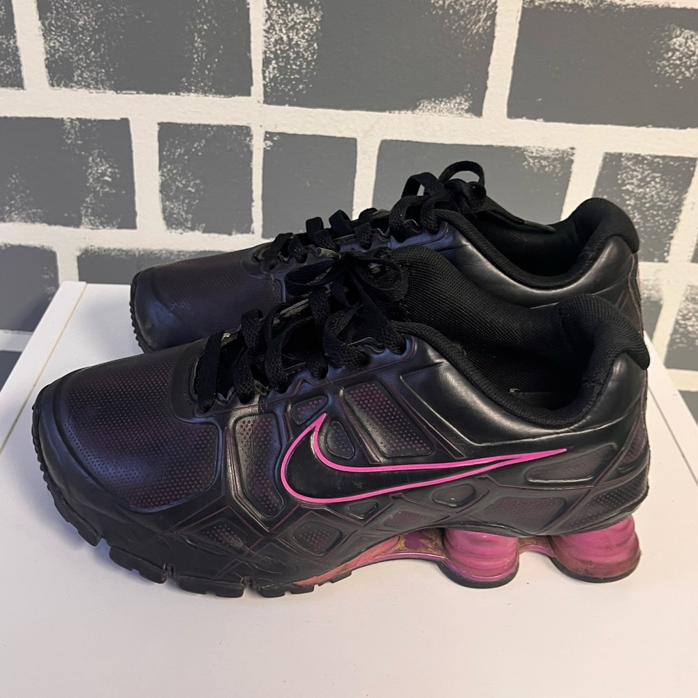 Nike Shox Turbo XII SL Black Magenta Purple Shoes Size 8 Womens 472530-400